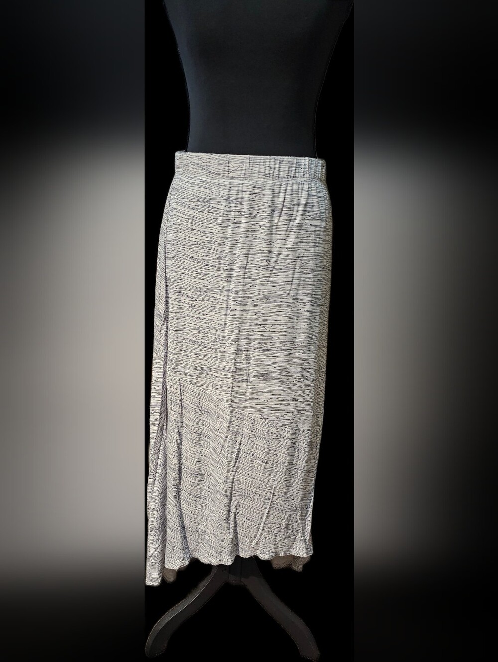 Nurture by Lamaze Cream Maxi Skirt with Black Micro Stripes